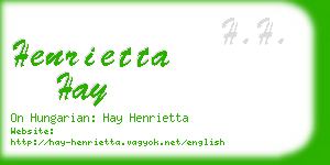 henrietta hay business card